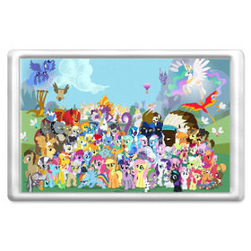 Магнит 45*70 с принтом MY LITTLE PONY в городе Новоалтайск, Пластик | Размер: 78*52 мм; Размер печати: 70*45 | Тематика изображения на принте: my little pony | pinkie pie | scootaloo | spike | sweaty balls | искорка | крошка бель | маленькие пони | мульфтфильм | пони | скутолу | эппл блум