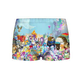 Мужские трусы 3D с принтом MY LITTLE PONY в городе Новоалтайск, 50% хлопок, 50% полиэстер | классическая посадка, на поясе мягкая тканевая резинка | my little pony | pinkie pie | scootaloo | spike | sweaty balls | искорка | крошка бель | маленькие пони | мульфтфильм | пони | скутолу | эппл блум