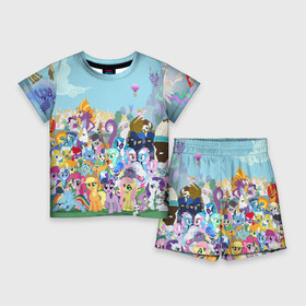 Детский костюм с шортами 3D с принтом MY LITTLE PONY в городе Новоалтайск,  |  | my little pony | pinkie pie | scootaloo | spike | sweaty balls | искорка | крошка бель | маленькие пони | мульфтфильм | пони | скутолу | эппл блум