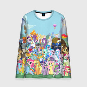 Мужской лонгслив 3D с принтом MY LITTLE PONY в городе Новоалтайск, 100% полиэстер | длинные рукава, круглый вырез горловины, полуприлегающий силуэт | my little pony | pinkie pie | scootaloo | spike | sweaty balls | искорка | крошка бель | маленькие пони | мульфтфильм | пони | скутолу | эппл блум