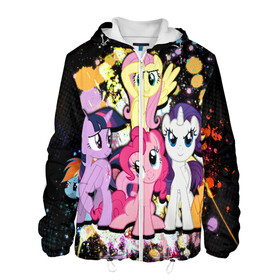 Мужская куртка 3D с принтом MY LITTLE PONY в городе Новоалтайск, ткань верха — 100% полиэстер, подклад — флис | прямой крой, подол и капюшон оформлены резинкой с фиксаторами, два кармана без застежек по бокам, один большой потайной карман на груди. Карман на груди застегивается на липучку | my little pony | pinkie pie | scootaloo | spike | sweaty balls | искорка | крошка бель | маленькие пони | мульфтфильм | пони | си | скутолу | эппл блум