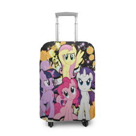 Чехол для чемодана 3D с принтом MY LITTLE PONY в городе Новоалтайск, 86% полиэфир, 14% спандекс | двустороннее нанесение принта, прорези для ручек и колес | my little pony | pinkie pie | scootaloo | spike | sweaty balls | искорка | крошка бель | маленькие пони | мульфтфильм | пони | си | скутолу | эппл блум