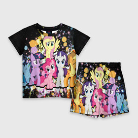 Детский костюм с шортами 3D с принтом MY LITTLE PONY в городе Новоалтайск,  |  | my little pony | pinkie pie | scootaloo | spike | sweaty balls | искорка | крошка бель | маленькие пони | мульфтфильм | пони | си | скутолу | эппл блум