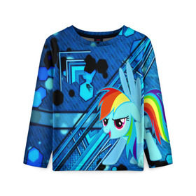 Детский лонгслив 3D с принтом MY LITTLE PONY в городе Новоалтайск, 100% полиэстер | длинные рукава, круглый вырез горловины, полуприлегающий силуэт
 | my little pony | pinkie pie | scootaloo | spike | sweaty balls | искорка | крошка бель | маленькие пони | мульфтфильм | пони | скутолу | эппл блум