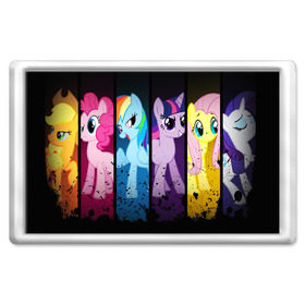 Магнит 45*70 с принтом MY LITTLE PONY в городе Новоалтайск, Пластик | Размер: 78*52 мм; Размер печати: 70*45 | Тематика изображения на принте: my little pony | pinkie pie | scootaloo | spike | sweaty balls | искорка | крошка бель | маленькие пони | мульфтфильм | пони | скутолу | эппл блум