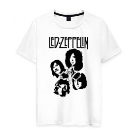 Мужская футболка хлопок с принтом Led Zeppelin в городе Новоалтайск, 100% хлопок | прямой крой, круглый вырез горловины, длина до линии бедер, слегка спущенное плечо. | Тематика изображения на принте: led | led zep | led zeppelin | ledzep | lz | zoso | группа | джимми пейдж | джон генри бонэм | джон пол джонс | зосо | лед зепелен | лед зеппелин | ледзепелен | ледзеппелин | роберт плант | рок