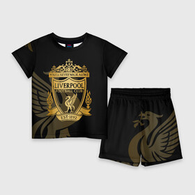 Детский костюм с шортами 3D с принтом LIVERPOOL в городе Новоалтайск,  |  | lfc | liverpool | sport | ynwa | ливерпуль | лфк | спорт