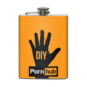 Фляга с принтом Pornhub (двухсторонняя) в городе Новоалтайск, металлический корпус | емкость 0,22 л, размер 125 х 94 мм. Виниловая наклейка запечатывается полностью | 