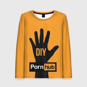Женский лонгслив 3D с принтом Pornhub (двухсторонняя) в городе Новоалтайск, 100% полиэстер | длинные рукава, круглый вырез горловины, полуприлегающий силуэт | 