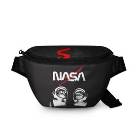 Поясная сумка 3D с принтом Nasa cats austronaut в городе Новоалтайск, 100% полиэстер | плотная ткань, ремень с регулируемой длиной, внутри несколько карманов для мелочей, основное отделение и карман с обратной стороны сумки застегиваются на молнию | cats austronaut | nasa | space | космос | кот космонавт | наса | насса