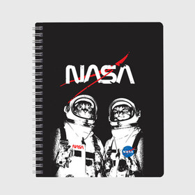 Тетрадь с принтом Nasa cats austronaut в городе Новоалтайск, 100% бумага | 48 листов, плотность листов — 60 г/м2, плотность картонной обложки — 250 г/м2. Листы скреплены сбоку удобной пружинной спиралью. Уголки страниц и обложки скругленные. Цвет линий — светло-серый
 | cats austronaut | nasa | space | космос | кот космонавт | наса | насса