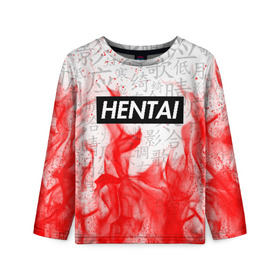 Детский лонгслив 3D с принтом HENTAI в городе Новоалтайск, 100% полиэстер | длинные рукава, круглый вырез горловины, полуприлегающий силуэт
 | Тематика изображения на принте: ahegao | anime | senpai | аниме | ахегао. | ахэгао | семпай | сенпаи
