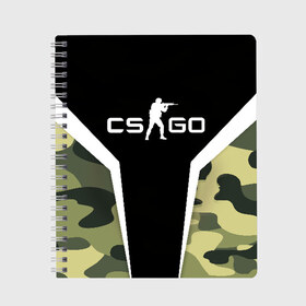 Тетрадь с принтом CSGO Camouflage в городе Новоалтайск, 100% бумага | 48 листов, плотность листов — 60 г/м2, плотность картонной обложки — 250 г/м2. Листы скреплены сбоку удобной пружинной спиралью. Уголки страниц и обложки скругленные. Цвет линий — светло-серый
 | conter | counter | cs go | csgo | global | offensive | strike | контер | кс го | ксго | страйк