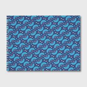 Альбом для рисования с принтом Fire performer pattern blue в городе Новоалтайск, 100% бумага
 | матовая бумага, плотность 200 мг. | double staff | fan | fire fans | fire show | flow art | poi | spin | веера | дабл стафф | даблы | жонглер | пои | спиннер | фаер шоу | фаерщик