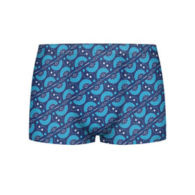 Мужские трусы 3D с принтом Fire performer pattern blue в городе Новоалтайск, 50% хлопок, 50% полиэстер | классическая посадка, на поясе мягкая тканевая резинка | double staff | fan | fire fans | fire show | flow art | poi | spin | веера | дабл стафф | даблы | жонглер | пои | спиннер | фаер шоу | фаерщик