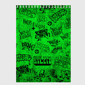 Скетчбук с принтом Billie Eilish Graffiti Grunge в городе Новоалтайск, 100% бумага
 | 48 листов, плотность листов — 100 г/м2, плотность картонной обложки — 250 г/м2. Листы скреплены сверху удобной пружинной спиралью | billie | eilish | graffiti | grunge | айлиш | билли | граффити | татуировки