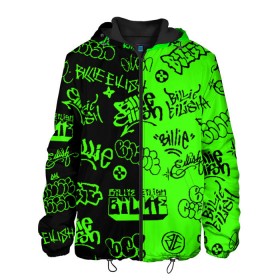 Мужская куртка 3D с принтом Billie Eilish Graffiti two col в городе Новоалтайск, ткань верха — 100% полиэстер, подклад — флис | прямой крой, подол и капюшон оформлены резинкой с фиксаторами, два кармана без застежек по бокам, один большой потайной карман на груди. Карман на груди застегивается на липучку | billie | eilish | gradient | graffiti | айлиш | билли | граффити | татуировки