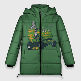 Женская зимняя куртка 3D с принтом Нетипичный рыцарь в городе Новоалтайск, верх — 100% полиэстер; подкладка — 100% полиэстер; утеплитель — 100% полиэстер | длина ниже бедра, силуэт Оверсайз. Есть воротник-стойка, отстегивающийся капюшон и ветрозащитная планка. 

Боковые карманы с листочкой на кнопках и внутренний карман на молнии | 