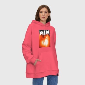 Худи SuperOversize хлопок с принтом Chris Motionless в городе Новоалтайск, 70% хлопок, 30% полиэстер, мягкий начес внутри | карман-кенгуру, эластичная резинка на манжетах и по нижней кромке, двухслойный капюшон
 | band | chris | logo | metal | metalcore | motionless | motionless in white | music | rock | группа | логотип | метал | музыка | рок