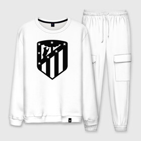 Мужской костюм хлопок с принтом ATLETICO MADRID в городе Новоалтайск, 100% хлопок | на свитшоте круглая горловина, мягкая резинка по низу. Брюки заужены к низу, на них два вида карманов: два “обычных” по бокам и два объемных, с клапанами, расположенные ниже линии бедра. Брюки с мягкой трикотажной резинкой на поясе и по низу штанин. В поясе для дополнительного комфорта — широкие завязки | atletico madrid | football | logo | spain | sport | атлетико мадрид | испания | лига | лого | спорт | фк | футбол | футбольный клуб | эмблема