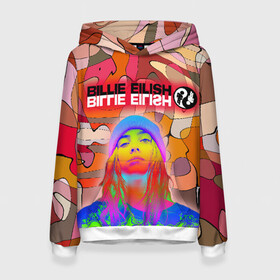 Женская толстовка 3D с принтом billie eilish в городе Новоалтайск, 100% полиэстер  | двухслойный капюшон со шнурком для регулировки, мягкие манжеты на рукавах и по низу толстовки, спереди карман-кенгуру с мягким внутренним слоем. | billie | billie eilish | eilish | pop | айлиш | билли | инди поп | поп
