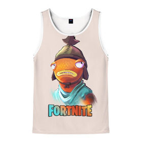 Мужская майка 3D с принтом КАРАСЬ FORTNITE в городе Новоалтайск, 100% полиэстер | круглая горловина, приталенный силуэт, длина до линии бедра. Пройма и горловина окантованы тонкой бейкой | Тематика изображения на принте: 10 | battle | fort | fortnite | royale | season | season x | битва | карась | королевская | сезон x | форт | фортнайт