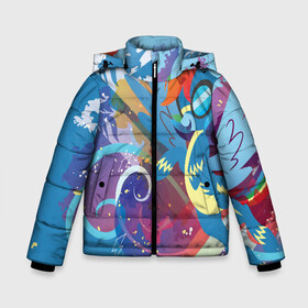 Зимняя куртка для мальчиков 3D с принтом My little Pony в городе Новоалтайск, ткань верха — 100% полиэстер; подклад — 100% полиэстер, утеплитель — 100% полиэстер | длина ниже бедра, удлиненная спинка, воротник стойка и отстегивающийся капюшон. Есть боковые карманы с листочкой на кнопках, утяжки по низу изделия и внутренний карман на молнии. 

Предусмотрены светоотражающий принт на спинке, радужный светоотражающий элемент на пуллере молнии и на резинке для утяжки | my little pony | pinkie pie | scootaloo | spike | sweaty balls | искорка | крошка бель | маленькие пони | мульфтфильм | пони | скутолу | эппл блум