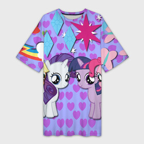 Платье-футболка 3D с принтом пони стар в городе Новоалтайск,  |  | my little pony | pinkie pie | scootaloo | spike | sweaty balls | искорка | крошка бель | маленькие пони | мульфтфильм | пони | скутолу | эппл блум