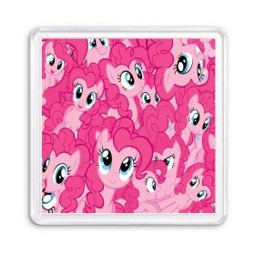 Магнит 55*55 с принтом PINK PONY в городе Новоалтайск, Пластик | Размер: 65*65 мм; Размер печати: 55*55 мм | Тематика изображения на принте: my little pony | pinkie pie | scootaloo | spike | sweaty balls | искорка | крошка бель | маленькие пони | мульфтфильм | пони | скутолу | эппл блум
