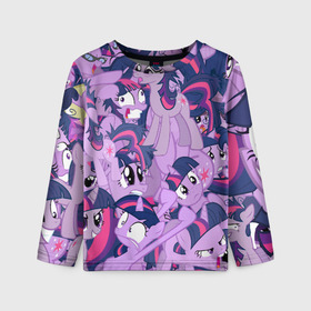 Детский лонгслив 3D с принтом PATTERN PONY в городе Новоалтайск, 100% полиэстер | длинные рукава, круглый вырез горловины, полуприлегающий силуэт
 | my little pony | pinkie pie | scootaloo | spike | sweaty balls | искорка | крошка бель | маленькие пони | мульфтфильм | пони | скутолу | эппл блум