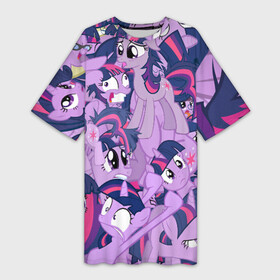 Платье-футболка 3D с принтом PATTERN PONY в городе Новоалтайск,  |  | my little pony | pinkie pie | scootaloo | spike | sweaty balls | искорка | крошка бель | маленькие пони | мульфтфильм | пони | скутолу | эппл блум