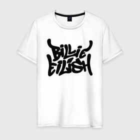 Мужская футболка хлопок с принтом BILLIE EILISH в городе Новоалтайск, 100% хлопок | прямой крой, круглый вырез горловины, длина до линии бедер, слегка спущенное плечо. | be | billie | billie eilish | билли | билли айлиш
