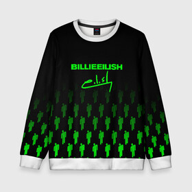Детский свитшот 3D с принтом BILLIE EILISH (автограф) в городе Новоалтайск, 100% полиэстер | свободная посадка, прямой крой, мягкая тканевая резинка на рукавах и понизу свитшота | be | billie | billie eilish | билли | билли айлиш