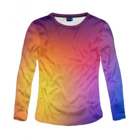 Женский лонгслив 3D с принтом Abstract gradient colors в городе Новоалтайск, 100% полиэстер | длинные рукава, круглый вырез горловины, полуприлегающий силуэт | abstract | colors | gradient | абстракция | градиент | перелив | цвет | цветовой
