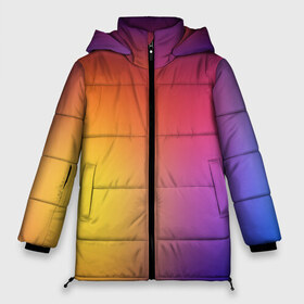 Женская зимняя куртка 3D с принтом Abstract gradient colors в городе Новоалтайск, верх — 100% полиэстер; подкладка — 100% полиэстер; утеплитель — 100% полиэстер | длина ниже бедра, силуэт Оверсайз. Есть воротник-стойка, отстегивающийся капюшон и ветрозащитная планка. 

Боковые карманы с листочкой на кнопках и внутренний карман на молнии | abstract | colors | gradient | абстракция | градиент | перелив | цвет | цветовой