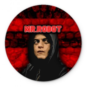 Коврик для мышки круглый с принтом Mr.robot в городе Новоалтайск, резина и полиэстер | круглая форма, изображение наносится на всю лицевую часть | Тематика изображения на принте: robot | драма | мистер | мистер робот | психологический триллер | рами малек | робот | технотриллер