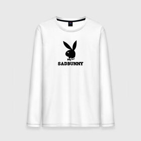 Мужской лонгслив хлопок с принтом SAD BUNNY в городе Новоалтайск, 100% хлопок |  | bad | billie | boy | boys | bunny | eilish | girl | girls | music | playboy | pop | rap | sad | sad bunny | trend | билли | грустно | музыка | поп | рэп | тренд | эйлиш