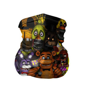 Бандана-труба 3D с принтом FIVE NIGHTS AT FREDDYS в городе Новоалтайск, 100% полиэстер, ткань с особыми свойствами — Activecool | плотность 150‒180 г/м2; хорошо тянется, но сохраняет форму | 5 ночей с фредди | animation | bonnie | chica | five nights at freddys | fnaf | foxy | freddy | funny | horror | scary | бонни | майк | пять | ужас | фнаф | фокси | фредди | чика | шмидт