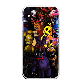 Чехол для iPhone XS Max матовый с принтом FIVE NIGHTS AT FREDDYS в городе Новоалтайск, Силикон | Область печати: задняя сторона чехла, без боковых панелей | Тематика изображения на принте: 5 ночей с фредди | animation | bonnie | chica | five nights at freddys | fnaf | foxy | freddy | funny | horror | scary | бонни | майк | пять | ужас | фнаф | фокси | фредди | чика | шмидт