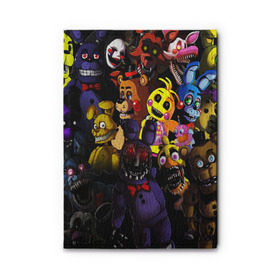 Обложка для автодокументов с принтом FIVE NIGHTS AT FREDDYS в городе Новоалтайск, натуральная кожа |  размер 19,9*13 см; внутри 4 больших “конверта” для документов и один маленький отдел — туда идеально встанут права | 5 ночей с фредди | animation | bonnie | chica | five nights at freddys | fnaf | foxy | freddy | funny | horror | scary | бонни | майк | пять | ужас | фнаф | фокси | фредди | чика | шмидт