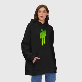 Худи SuperOversize хлопок с принтом BILLIE EILISH в городе Новоалтайск, 70% хлопок, 30% полиэстер, мягкий начес внутри | карман-кенгуру, эластичная резинка на манжетах и по нижней кромке, двухслойный капюшон
 | ayelish | bad guy | bellyache | bilie eilish | bilie elish | billie | billie eilish | eilish | electronic | elish | music | били айлиш | билли айлиш | эйлиш | элиш
