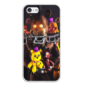 Чехол для iPhone 5/5S матовый с принтом FIVE NIGHTS AT FREDDYS в городе Новоалтайск, Силикон | Область печати: задняя сторона чехла, без боковых панелей | 5 ночей с фредди | animation | bonnie | chica | five nights at freddys | fnaf | foxy | freddy | funny | horror | scary | бонни | майк | пять | ужас | фнаф | фокси | фредди | чика | шмидт
