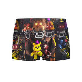 Мужские трусы 3D с принтом FIVE NIGHTS AT FREDDYS в городе Новоалтайск, 50% хлопок, 50% полиэстер | классическая посадка, на поясе мягкая тканевая резинка | 5 ночей с фредди | animation | bonnie | chica | five nights at freddys | fnaf | foxy | freddy | funny | horror | scary | бонни | майк | пять | ужас | фнаф | фокси | фредди | чика | шмидт