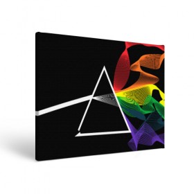 Холст прямоугольный с принтом PINK FLOYD в городе Новоалтайск, 100% ПВХ |  | music | pink floyd | the dark side of the moon | космос | луна | музыка | пинк флойд | призма | рок | треугольник | триангулярная призма