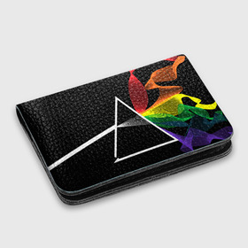 Картхолдер с принтом с принтом PINK FLOYD в городе Новоалтайск, натуральная матовая кожа | размер 7,3 х 10 см; кардхолдер имеет 4 кармана для карт; | music | pink floyd | the dark side of the moon | космос | луна | музыка | пинк флойд | призма | рок | треугольник | триангулярная призма