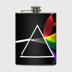 Фляга с принтом PINK FLOYD в городе Новоалтайск, металлический корпус | емкость 0,22 л, размер 125 х 94 мм. Виниловая наклейка запечатывается полностью | Тематика изображения на принте: music | pink floyd | the dark side of the moon | космос | луна | музыка | пинк флойд | призма | рок | треугольник | триангулярная призма