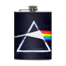 Фляга с принтом PINK FLOYD в городе Новоалтайск, металлический корпус | емкость 0,22 л, размер 125 х 94 мм. Виниловая наклейка запечатывается полностью | Тематика изображения на принте: music | pink floyd | the dark side of the moon | космос | луна | музыка | пинк флойд | призма | рок | треугольник | триангулярная призма