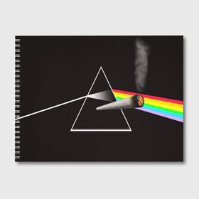 Альбом для рисования с принтом PINK FLOYD в городе Новоалтайск, 100% бумага
 | матовая бумага, плотность 200 мг. | music | pink floyd | the dark side of the moon | космос | луна | музыка | пинк флойд | призма | рок | треугольник | триангулярная призма