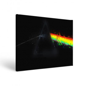 Холст прямоугольный с принтом PINK FLOYD в городе Новоалтайск, 100% ПВХ |  | music | pink floyd | the dark side of the moon | космос | луна | музыка | пинк флойд | призма | рок | треугольник | триангулярная призма