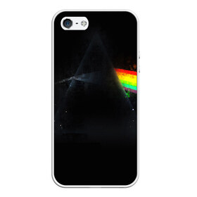 Чехол для iPhone 5/5S матовый с принтом PINK FLOYD в городе Новоалтайск, Силикон | Область печати: задняя сторона чехла, без боковых панелей | music | pink floyd | the dark side of the moon | космос | луна | музыка | пинк флойд | призма | рок | треугольник | триангулярная призма